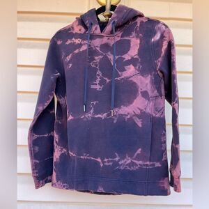 Lululemon purple/maroon tie-dye hooded long-sleeved sweater, drawstring, size 4